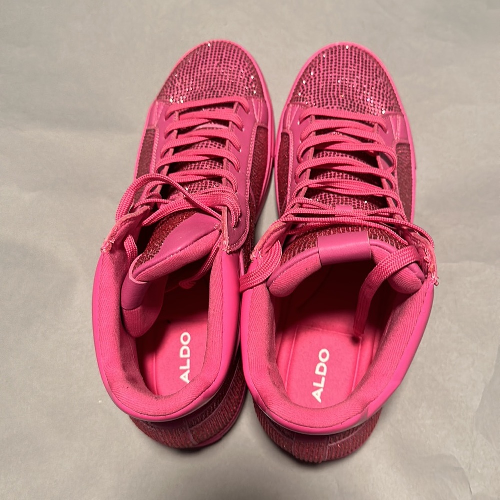 Aldo Pink Crystal Sneakers Size 11 - Picture 5 of 5